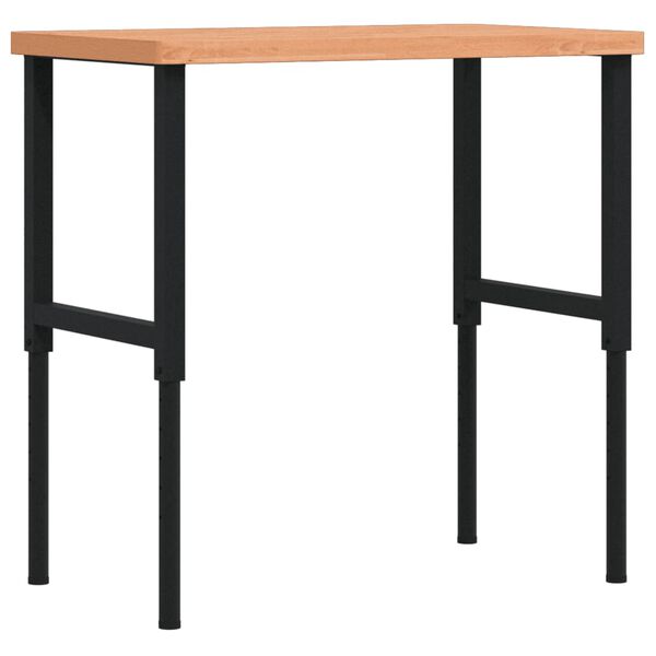 vidaXL Werkbank rechthoekig 100x60x(73-99,5) cm massief beukenhout