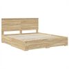 vidaXL Bedframe met hoofdeinde Sonoma Eiken 180 x 200 cm Bewerkt hout