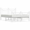 vidaXL Bedframe met hoofd- en voeteneinde metaal wit 150x200 cm
