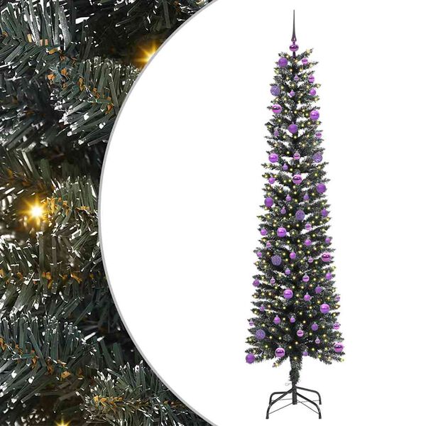 vidaXL Kunstkerstboom met 300 LED Groen 210 cm PVC en Plastic en Staal