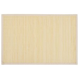 6 Placemats bamboe 30 x 45 cm natuurlijk