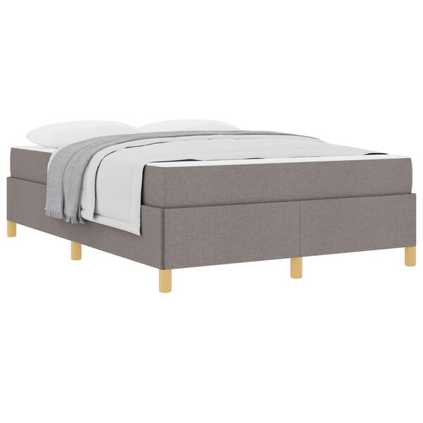 vidaXL Bedframe met matras Taupe 160 x 200 cm Stof