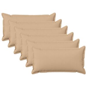 vidaXL Kussensloop 6 pcs HOUTEN Cr&egrave;mekleurig 40 x 80 cm Faux Linnen
