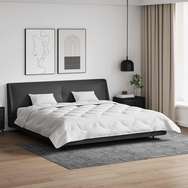 vidaXL Dekbed met kussen 3 pcs Wit Microfibre