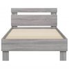 vidaXL Bedframe met hoofdbord en LED grijs sonoma eikenkleur 90x200 cm