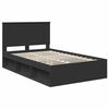 vidaXL Bedframe met hoofdeinde Zwart 120 x 200 cm Massief grenenhout