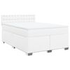 vidaXL Boxspring met matras kunstleer wit 160x200 cm