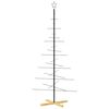 vidaXL Kerstdecoratie kerstboom met houten basis 180 cm metaal zwart