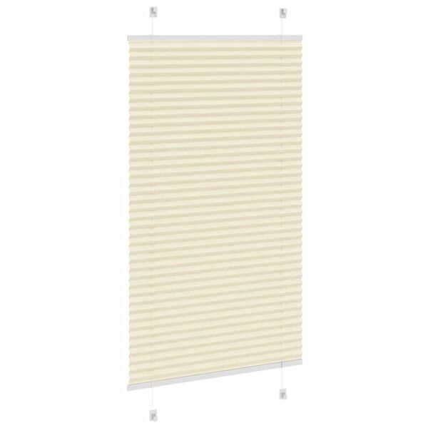 vidaXL Plissé rolgordijn 75x150 cm stofbreedte 74,4 cm polyester crème