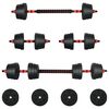 vidaXL 2-in-1 Halter Set 30kg Zwart en Rood Cement en ijzeren zand