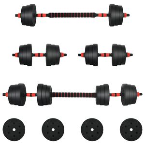 vidaXL 2-in-1 Halter Set 30kg Zwart en Rood Cement en ijzeren zand