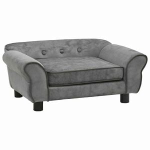 vidaXL Hondenbank 72x45x30 cm pluche donkergrijs