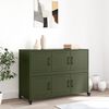vidaXL Dressoir 100,5x39x72 cm staal olijfgroen