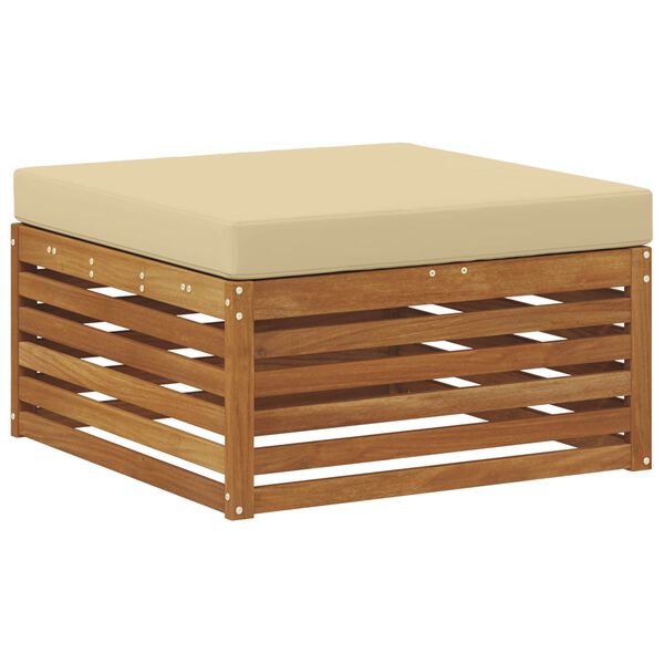 vidaXL Buiten bankenset met kussen 5 pcs Natuurlijk en Beige