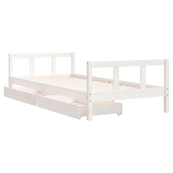 vidaXL Kinderbedframe 90x200 cm massief grenenhout wit