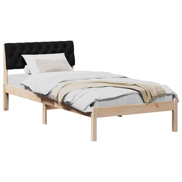 vidaXL Bedframe Bruin en zwart 90 x 200 cm Massief grenenhout