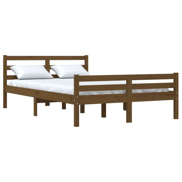 vidaXL Bedframe massief hout honingbruin 150x200 cm