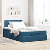 vidaXL Bed poef met matras en LED's 120x190 cm fluweel donkerblauw