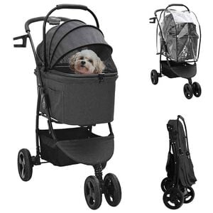 vidaXL Opvouwbare Huisdierenwagen Zwart 78 x 54 x 101 cm Polyester
