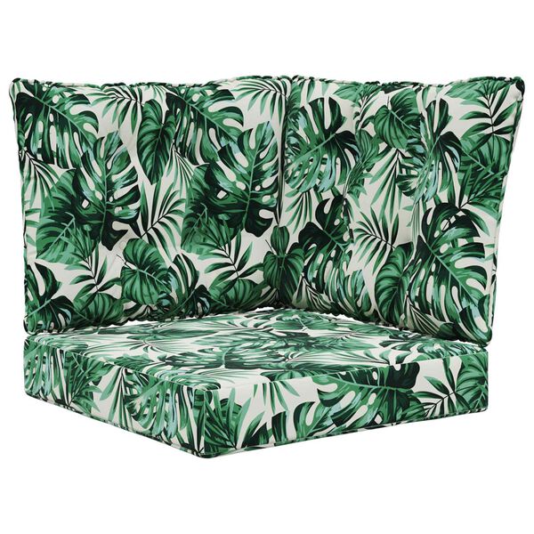 vidaXL Buiten bankkussen 3 pcs Bladpatroon Polyester
