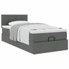 vidaXL Ottoman bed met matras 100x200cm stof donkergrijs