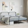 vidaXL Bedframe met hoofd- en voeteneinde metaal zwart 180x200 cm