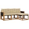 vidaXL Buiten bankenset met kussen 4 pcs Natuurlijk en Beige