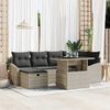 vidaXL Tuin Sofa Set met kussen 7 pcs Lichtgrijs poly rattan