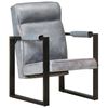 vidaXL Fauteuil 60x75x90 cm echt geitenleer grijs
