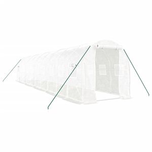vidaXL Tuinkas met stalen frame 20 m&sup2; 10x2x2 m wit