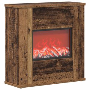 vidaXL Elektrische haard Oud hout 47 x 18 x 48 cm Bewerkt hout