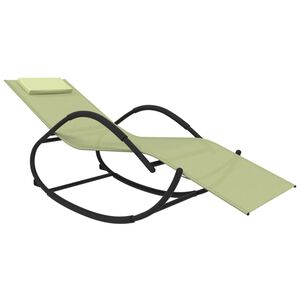 vidaXL Ligbed schommelend staal en textileen cr&egrave;mekleurig