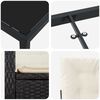 vidaXL Tuin eettafelset met kussen 5 pcs Zwart poly rattan