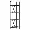 vidaXL Boekenkast 4-laags 40 x 30 x 146 cm Bewerkt hout Zwart Eiken