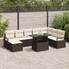 vidaXL Tuin Sofa Set met kussen met opslag 9 pcs Bruin Poly riet