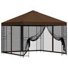 vidaXL Tuin Gazebo met Zijwanden 3 x 3 m Bruin Polyester en staal 190