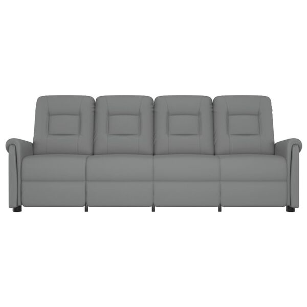 vidaXL Massagestoel 4-zits verstelbaar kunstleer grijs