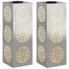 vidaXL Solar LED Pad Licht 2 pcs Zilver Roestvrij staal