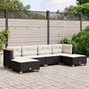 vidaXL 6-delige Loungeset met kussens poly rattan zwart