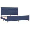 vidaXL Bedframe met hoofdeinde stof blauw 200x200 cm