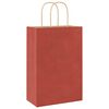 vidaXL Papieren zakken 50 st met hengsels 21x11x31 cm rood