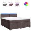 vidaXL Boxspring met matras stof donkerbruin 180x200 cm