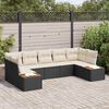 vidaXL Tuin Sofa Set met kussen 7 pcs Zwart poly rattan