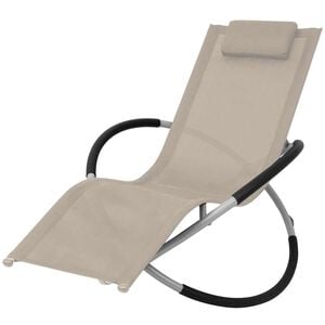 vidaXL Tuinligbed geometrisch staal cr&egrave;me