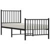 vidaXL Bedframe met hoofd- en voeteneinde metaal zwart 80x200 cm