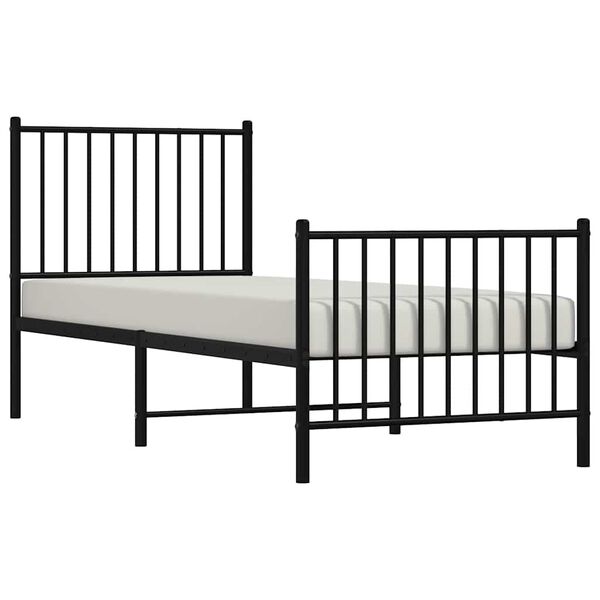 vidaXL Bedframe met hoofd- en voeteneinde metaal zwart 80x200 cm