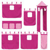 vidaXL Kinderhoogslaper met toren 90x200 cm massief grenenhout roze