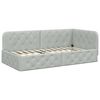 vidaXL Hoekbedframe Lichtgrijs 90 x 200 cm Fluweel