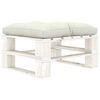 vidaXL Tuinpoef met beige kussen pallet hout