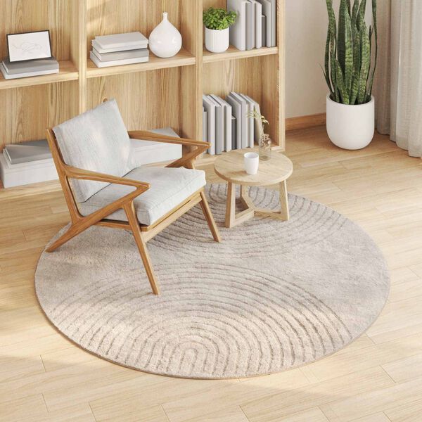 vidaXL Vloerkleden Rond Beige &Oslash; 200 CM
